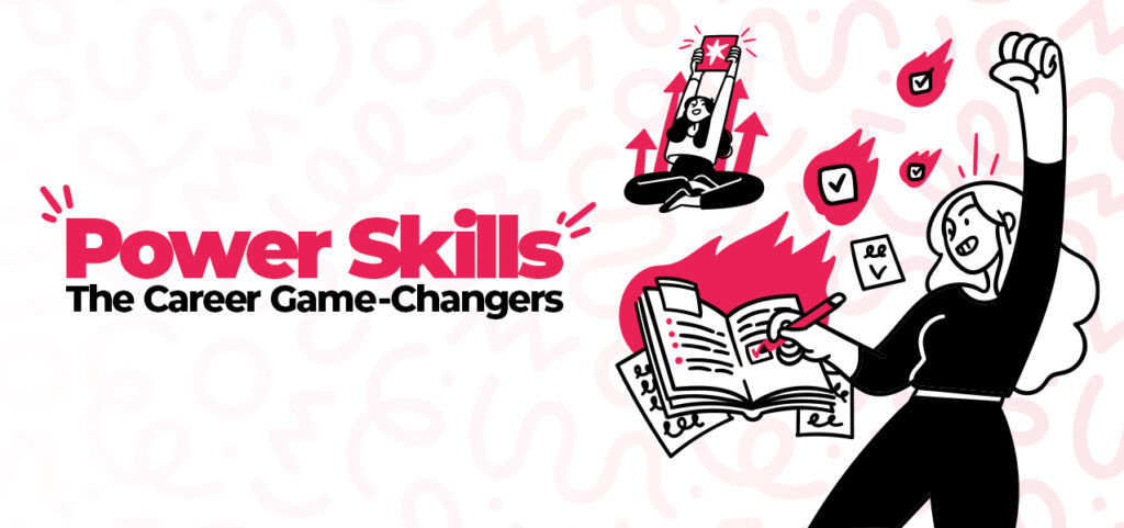 Woman in celebration of her acquired power skills